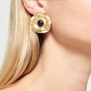 Gold and Black Statement Earrings N1534